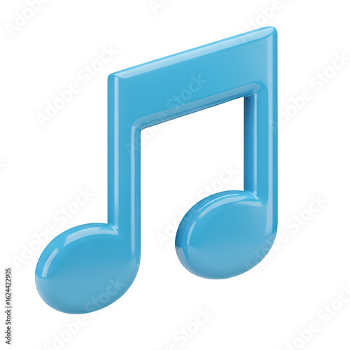 Cheerful blue musical note sings joy and melody for creative projects