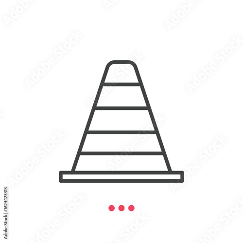 Traffic cone icon. Thin line icon vector.