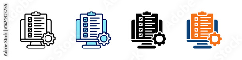 Remote Project Management All In One Icon Multi Styles Vector Set