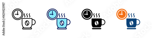 Coffee Break All In One Icon Multi Styles Vector Set