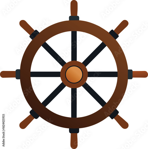 a device used by a helmsman to steer a vessel and control its course by altering the horizontal angle of the rudder