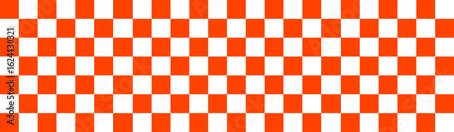 Checkerboard banner pattern of red and white color with repeating square tiles, ideal for headers, signage, visual cues, and decorative design us