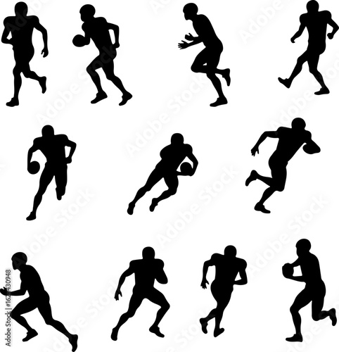 Wallpaper Mural American Football Player Silhouette Collection vector bundle Torontodigital.ca