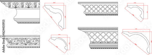 vector sketch illustration drawing design engineering architecture ornament decoration decoration Neoclassical Style Decor