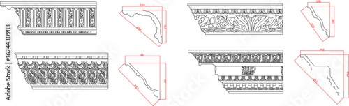 vector sketch illustration drawing design engineering architecture ornament decoration decoration Neoclassical Style Decor