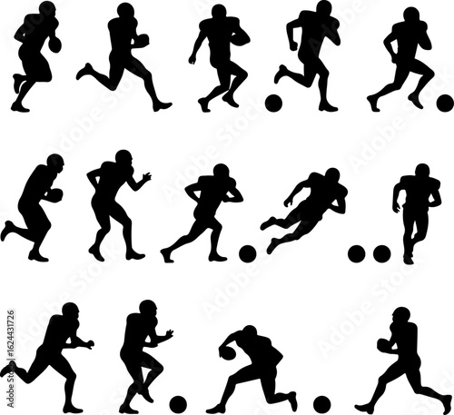 Wallpaper Mural American Football Player Silhouette Collection vector bundle Torontodigital.ca