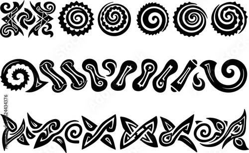 Polynesian Tribal Tattoo Pattern Set" vector bundle