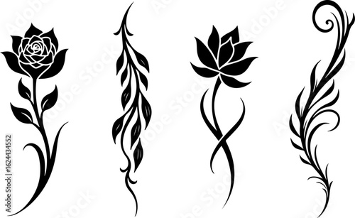 Polynesian Tribal Tattoo Pattern Set" vector bundle