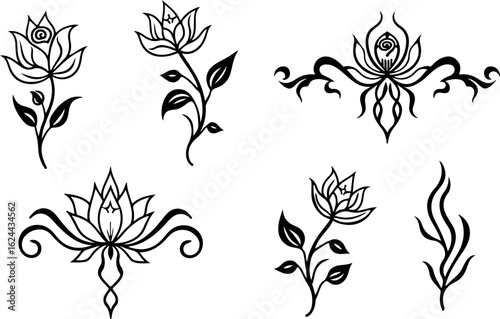 Polynesian Tribal Tattoo Pattern Set" vector bundle