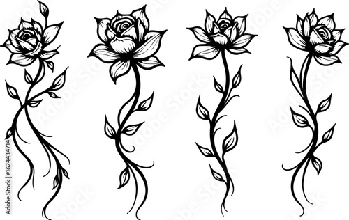Polynesian Tribal Tattoo Pattern Set" vector bundle