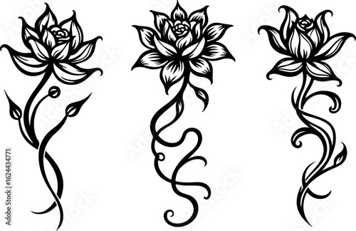 Polynesian Tribal Tattoo Pattern Set" vector bundle