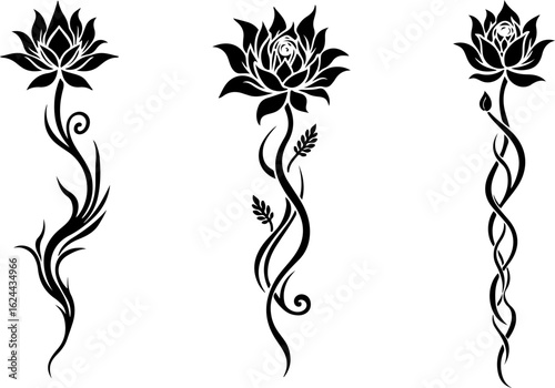 Polynesian Tribal Tattoo Pattern Set" vector bundle