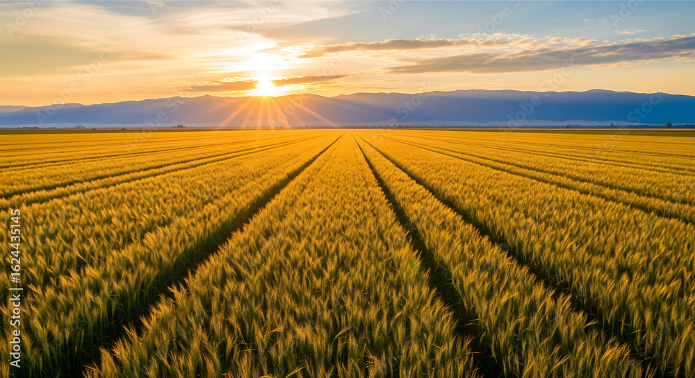 Golden Wheat Field at Sunset. Golden Wheat Field at Sunset.