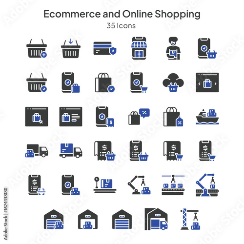ecommerce and online shopping icons collection