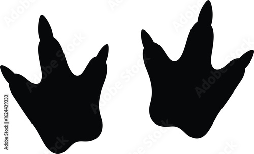 Dinosaur footprints silhouette