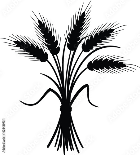 Black wheat sheaf silhouette harvest agriculture organic