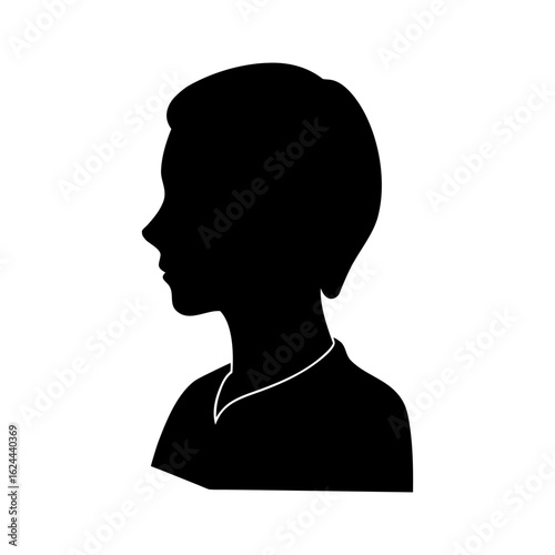 Single person silhouette icon in profile view perfect for user profile with transparent background