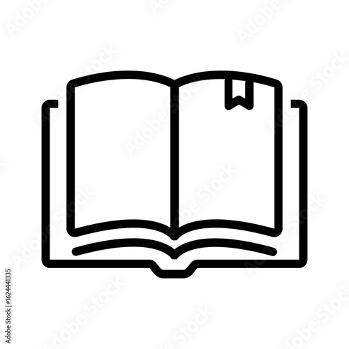 Vector black line icon for Open book