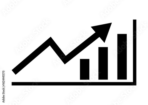 business chart with up arrow or stonks