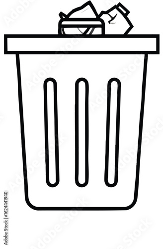 A shiny recycle bin icon with a delete symbol is a universal web button for waste and rubbish