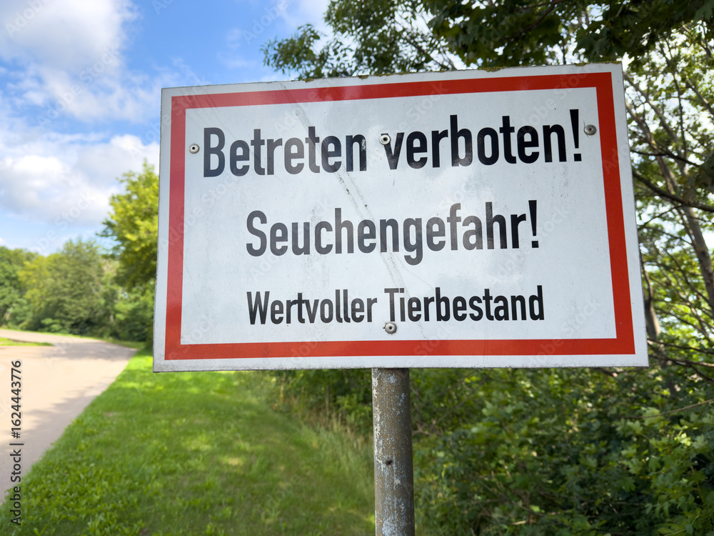 Betreten verboten Schild Seuchengefahr Symbol Betreten verboten Schild Seuchengefahr Symbol