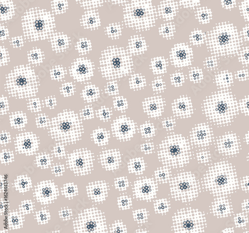 artistic art  floral halftone beige white  abstract shapes seamless patterns geometric trendy retro style. fabric point textured  abstract stripes seamless patterns geo vector