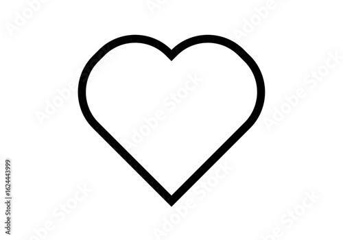 Icono negro de corazón con trazo