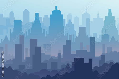 foggy layered skyline with gradient shading   (1).eps