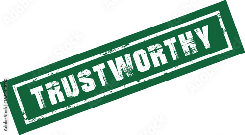 trustworthy important Rubber Stamp Vector Template	