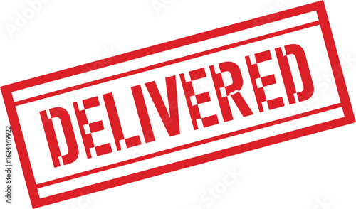 delivered Rubber Stamp Vector Template	