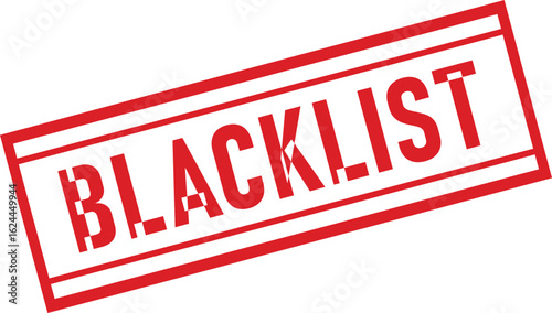 blacklist Rubber Stamp Vector Template	