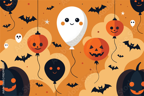 halloween balloon pattern   decorative balloons wi.eps