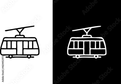 Cable car vector illustration transportation travel tourism mountain lift ride