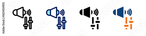 Volume Control All In One Icon Multi Styles Vector Set