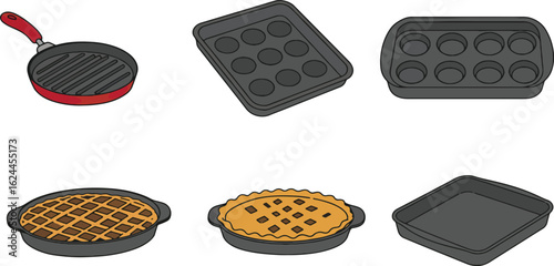 Baking dishes illustration