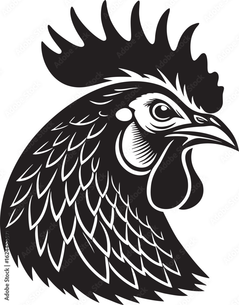 Fototapeta premium Majestic Rooster Head Profile chicken bird