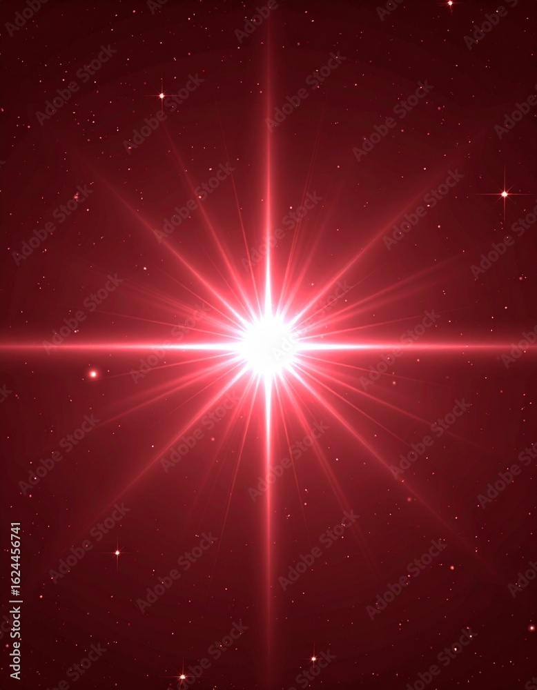 Star background with red flash, space beam and shining sparkle Star background with red flash, space beam and shining sparkle