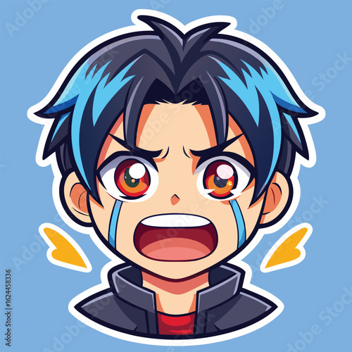 Vector cartoon illustration of a smiling boy character