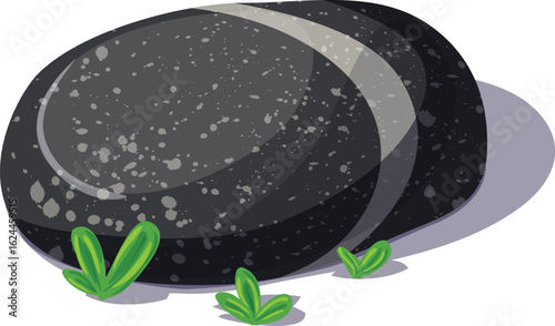 vector illustration of black rocks