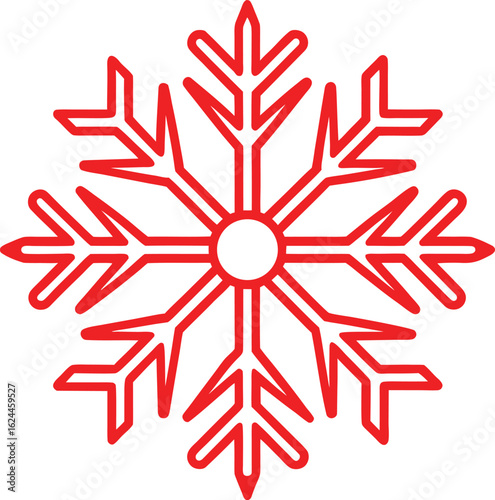 red snowflake on transparent background