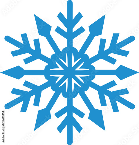 snowflake or blue snowflake vector illustration graphic design for Christmas, December, and winter.