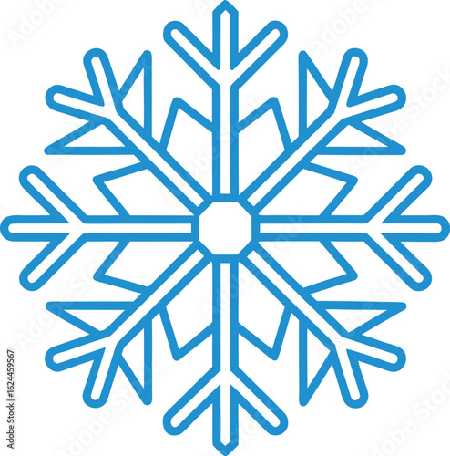 blue snowflake on transparent background EPS, JPG and PNG
