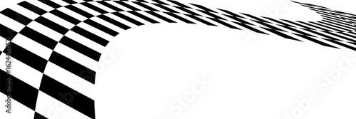 Black and white checkered rectangular frame. Square racing checkerboard pattern. Chessboard geometric pattern. Rally checkerboard pattern. Finish racing frame. Vector illustration on white background