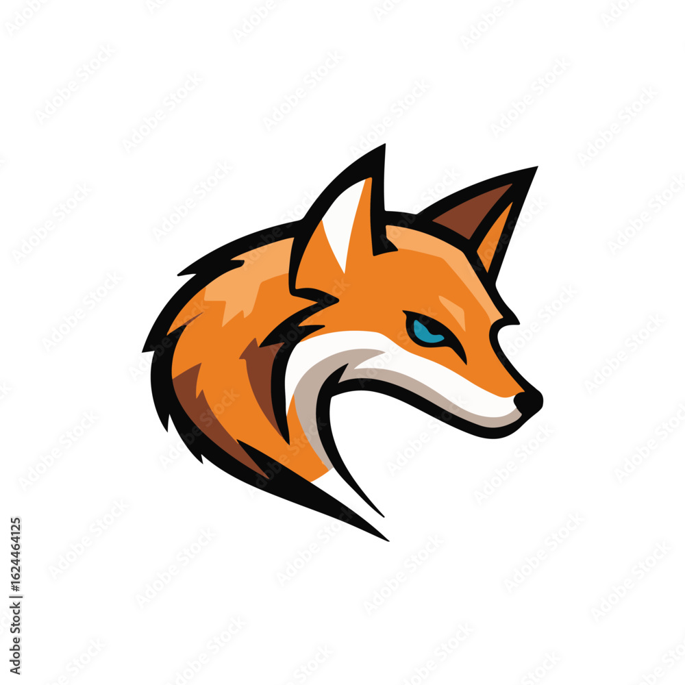 Obraz premium Fox icon Silhouette Vector Style With White Background.