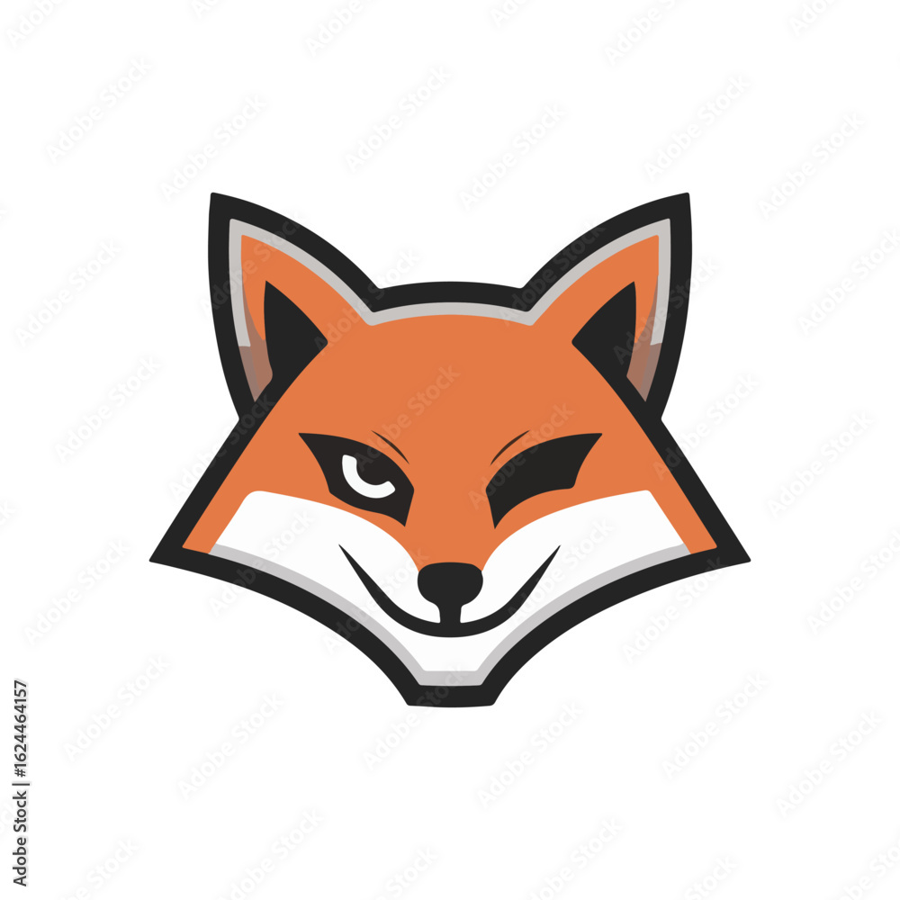Obraz premium Fox icon Silhouette Vector Style With White Background.