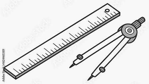 vector drawing of a ruler