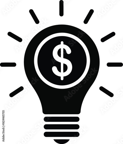 Illustration of a light bulb with a dollar sign inside representing a bright idea for making money