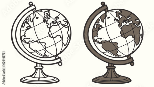 globe on white background