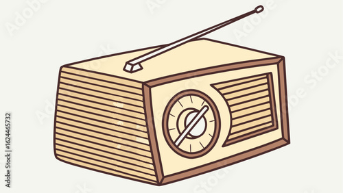 old radio isolated on white