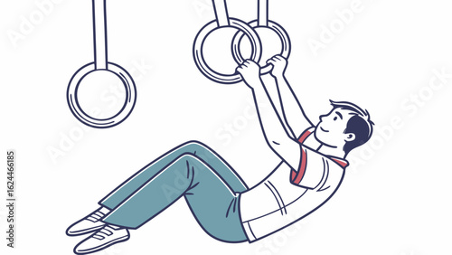 vector illustration of a man exercising